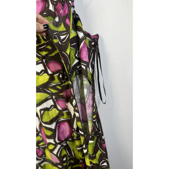 LANE BRYANT Linen Blend Midi Dress Size 16 Sleeveless Adjustable Straps Smocked - Picture 10 of 12